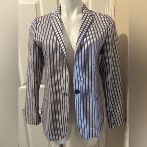 Chloe Stora Cotton Striped Women's Blazer, Size 38
